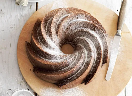 Bitterkoekjestulband met chocolade.