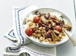 Biefcurry met aubergine
