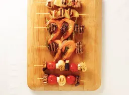 Biefstuk met gamba's