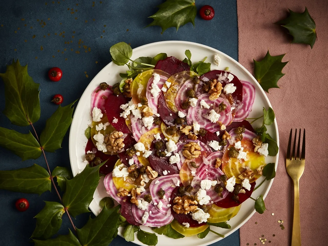 Bietencarpaccio met geitenkaas