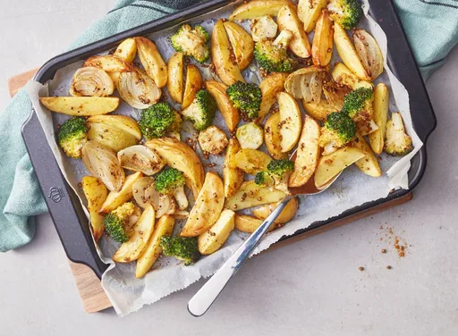 Basisrecept aardappel-broccoli traybake