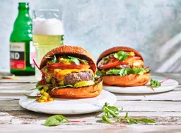 Beefburger op groentebroodje