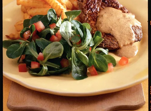 Biefstuk met mosterdsaus en frites
