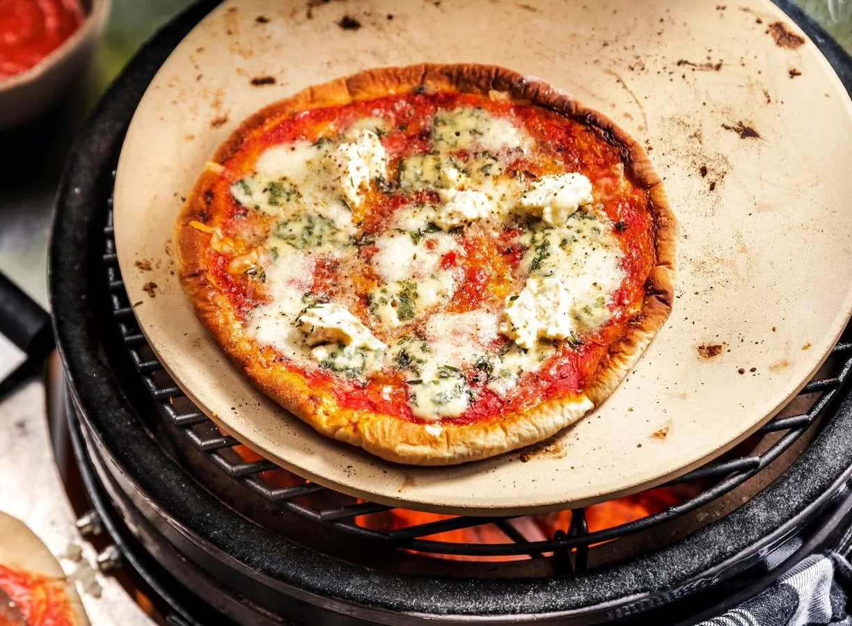 Bbq-pizza ai quattro formaggi van bierdeeg