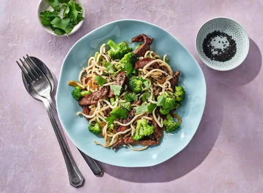 Beef teriyaki met noedels