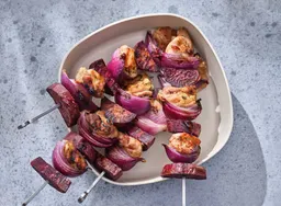 BBQ kipspies met paarse zoete aardappel