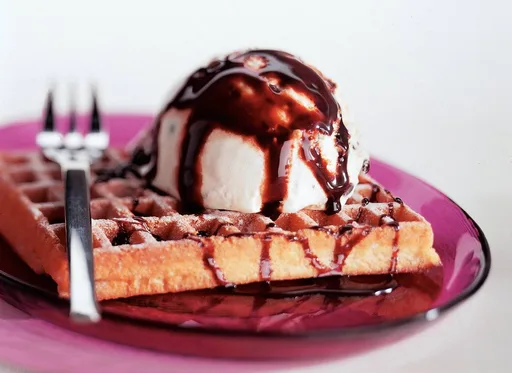 Belgische wafels met ijs