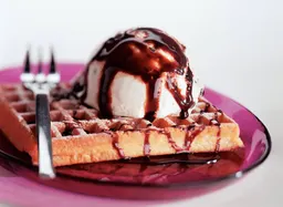 Belgische wafels met ijs
