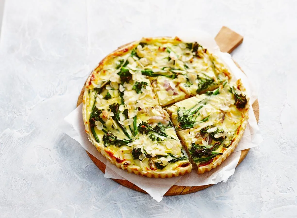 Bimi-quiche met oude kaas