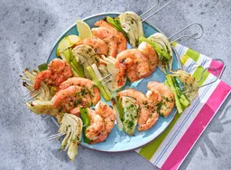 BBQ garnalenspies met venkel en bosui